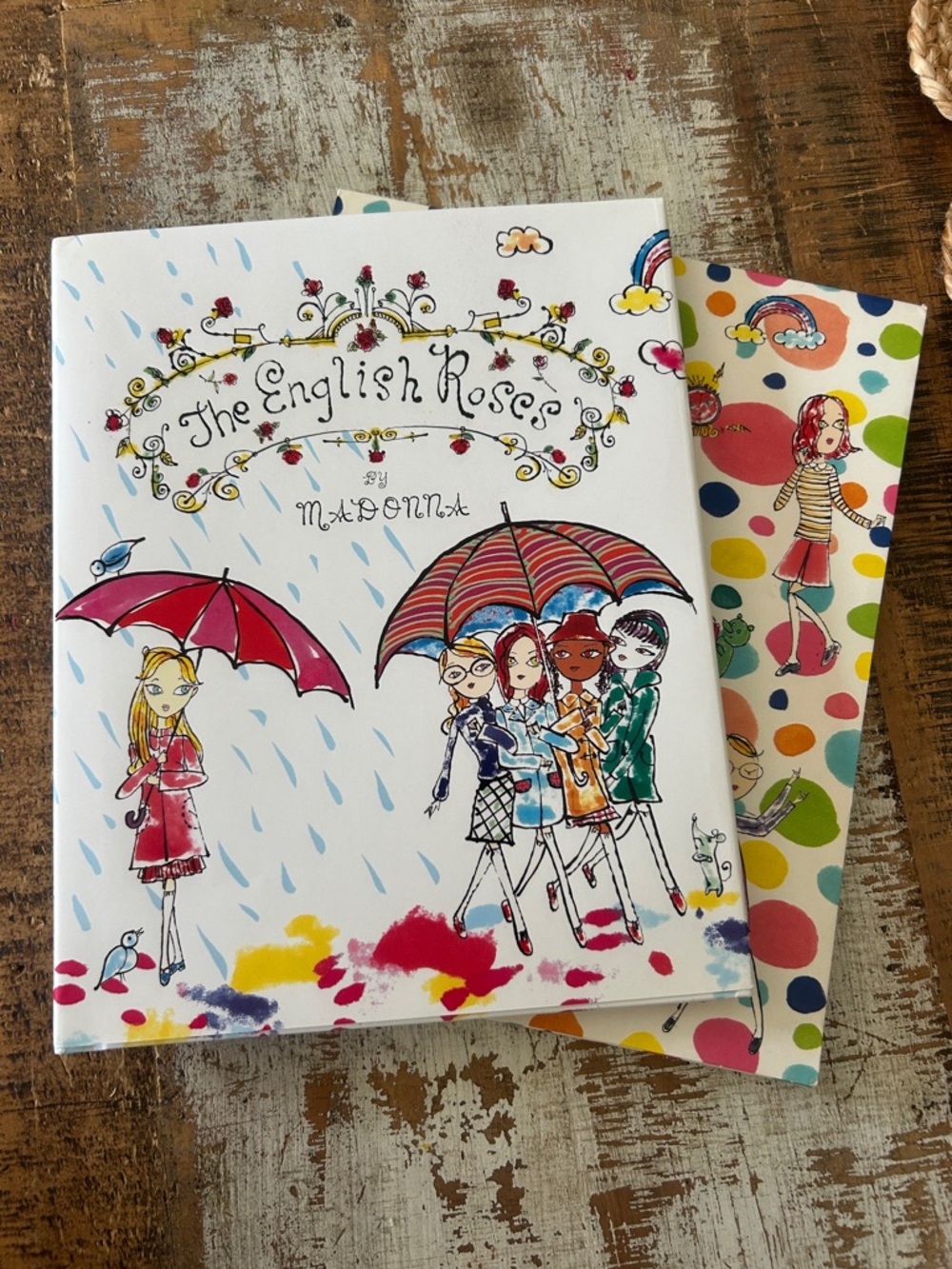 The English Roses Illustrated Hardcover Book with Colorful Rainy-Day Cover